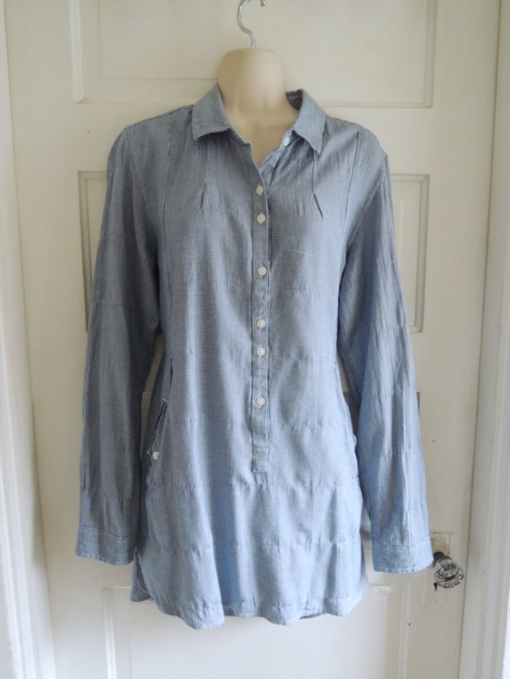 Toad&Co Blue & White Organic Cotton Mixologist Tunic M